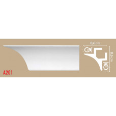 Плинтус потолочный гладкий DECOMASTER A201 (86*86*2000мм)