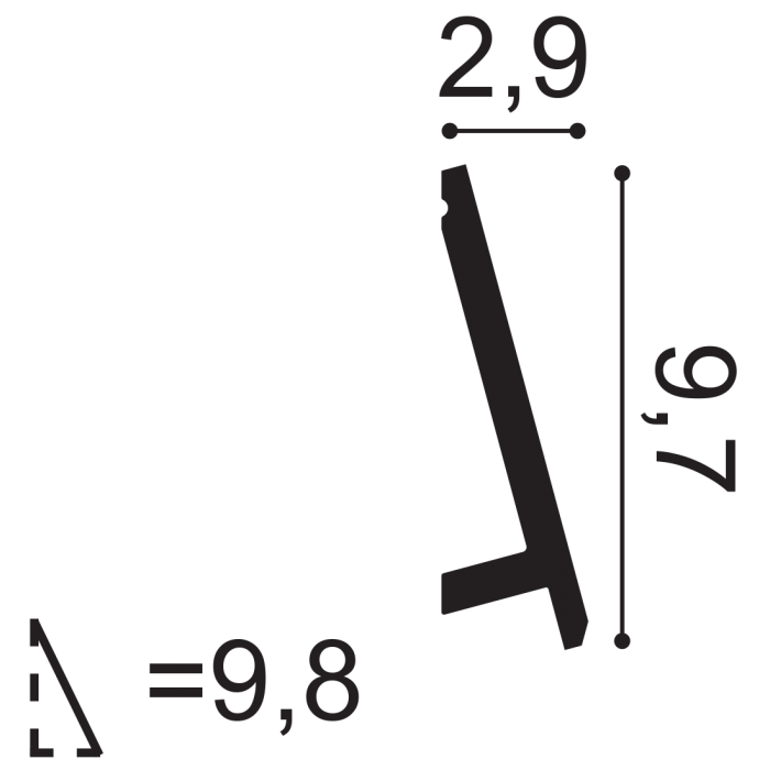 Молдинги гладкие из полиуретана SX179 DIAGONAL