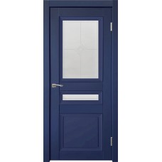 Дверь межкомнатная Деканто 3 синий бархат остекленная