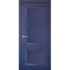 Дверь межкомнатная Перфекто 102 синий бархат остекленная