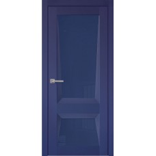 Дверь межкомнатная Перфекто 101 синий бархат остекленная