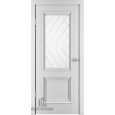 Дверь межкомнатная Бергамо 4 эмаль белая (ral 9003) остекленная