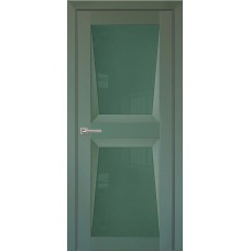 Дверь межкомнатная Перфекто 103 зеленый бархат остекленная