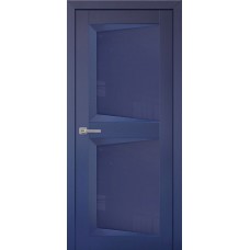 Дверь межкомнатная Перфекто 104 синий бархат остекленная