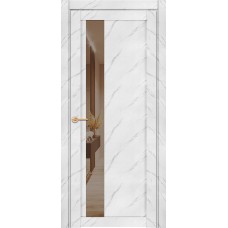 Дверь межкомнатная UniLine Mramor 30004/1 Marable Soft Touch монте белый остекленная