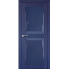 Дверь межкомнатная Перфекто 103 синий бархат остекленная